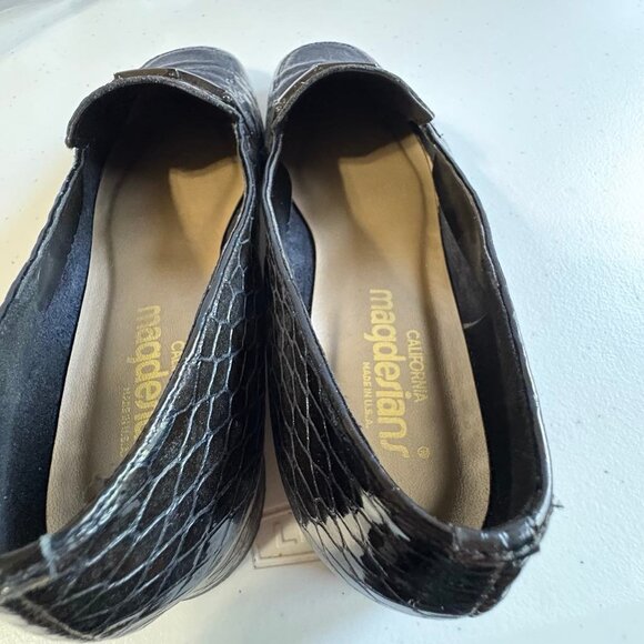 Magdesians California Black Leather Croc Embossed Loafers | Size 9.5N | USA Made - Picture 11 of 15
